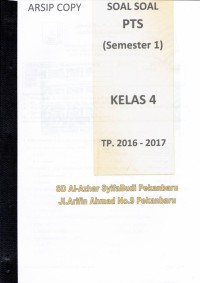 Image of Soal Soal PTS (Semester 1) Kelas 4 TP.2016 - 2017