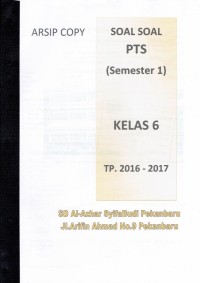 Image of Soal Soal PTS (Semester 1) Kelas 6 TP.2016 - 2017