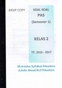 Image of Soal Soal PAS (Semester 1) Kelas 1 TP.2016 - 2017